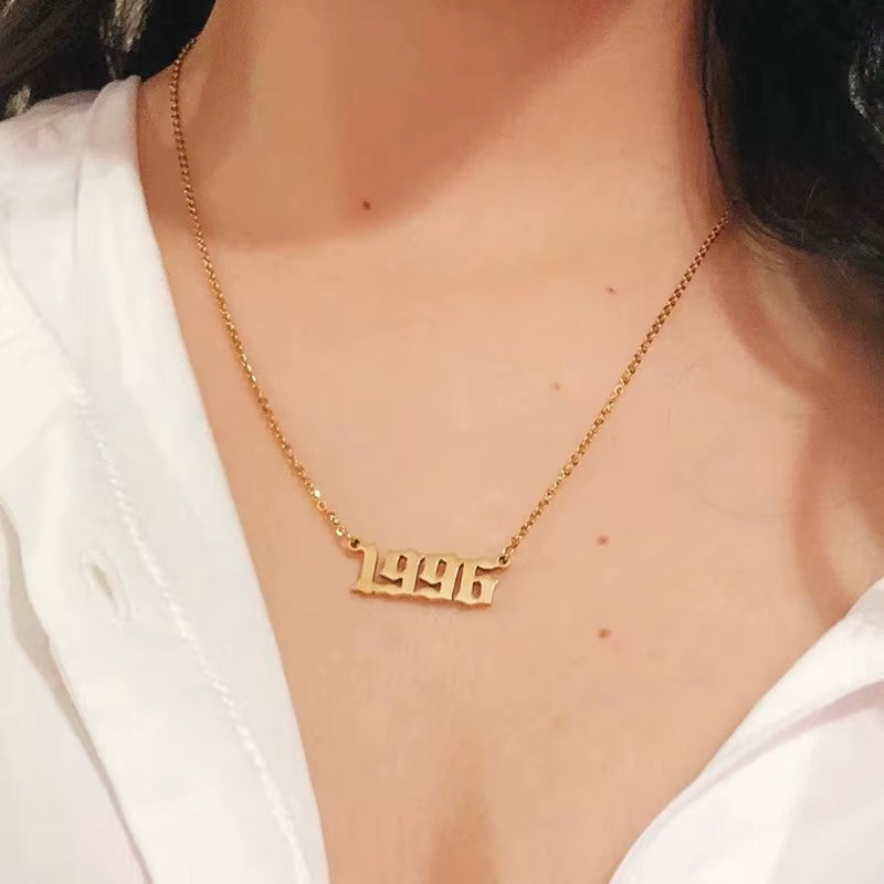 Birth Year Necklace (Years 1991 1992 1993 1994 1995 1996 1997 1999) 