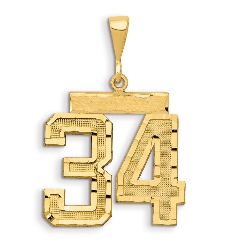 18K Gold Number Pendant