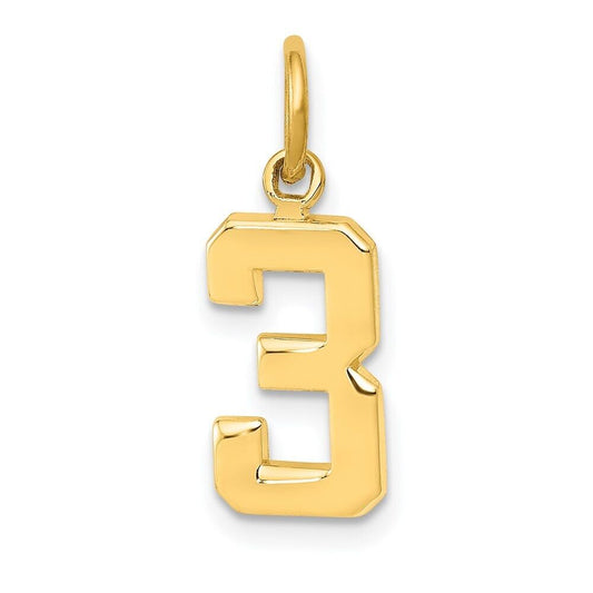 18K Gold Number Pendant