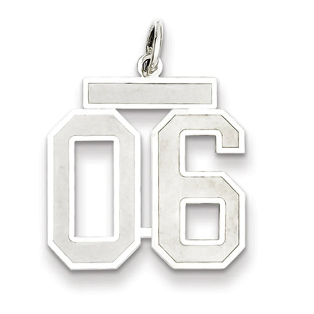 925 Sterling Silver Number Pendant and Chain