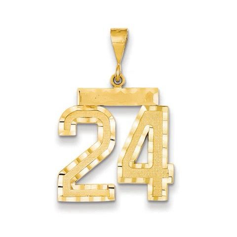 18K Gold Number Pendant