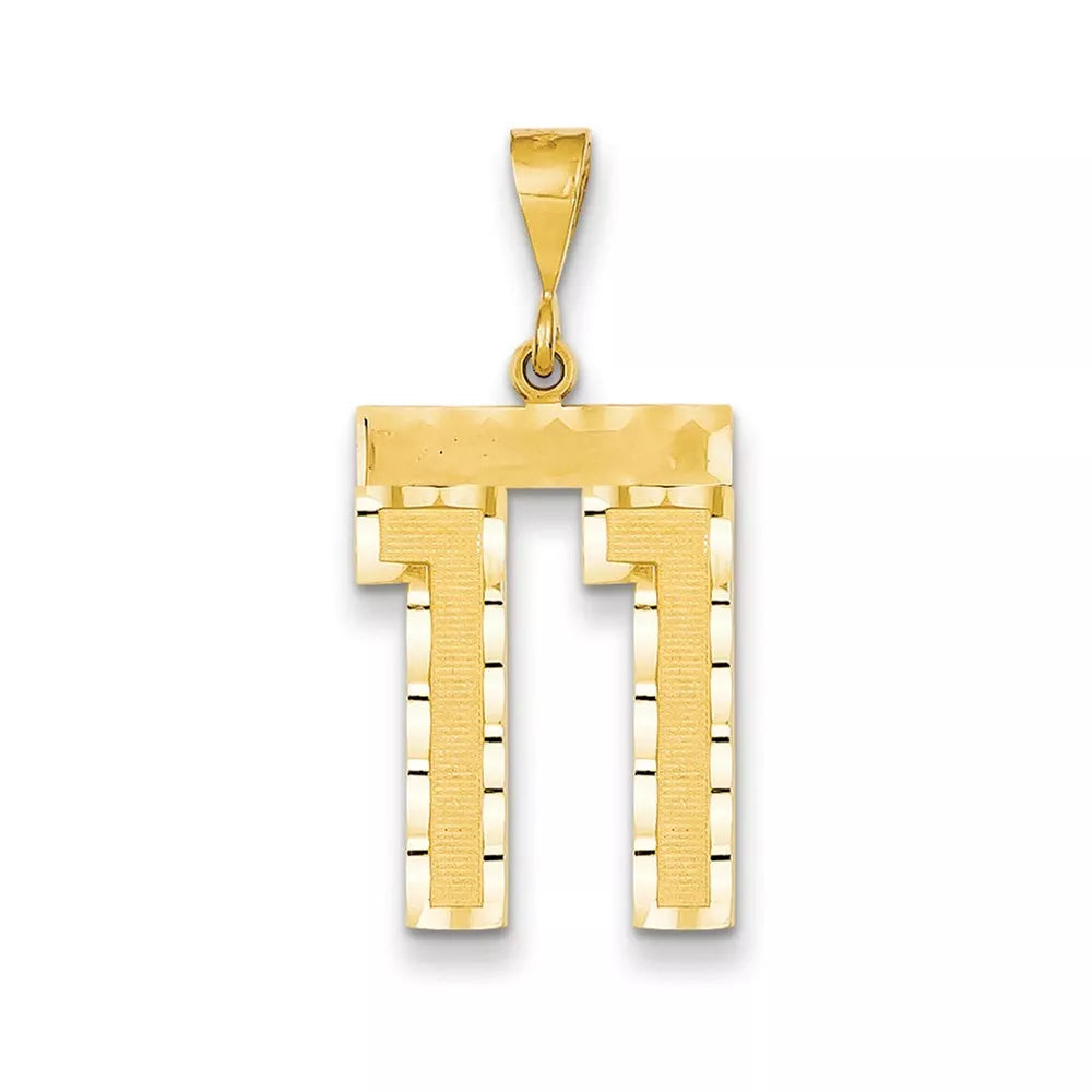 18K Gold Number Pendant