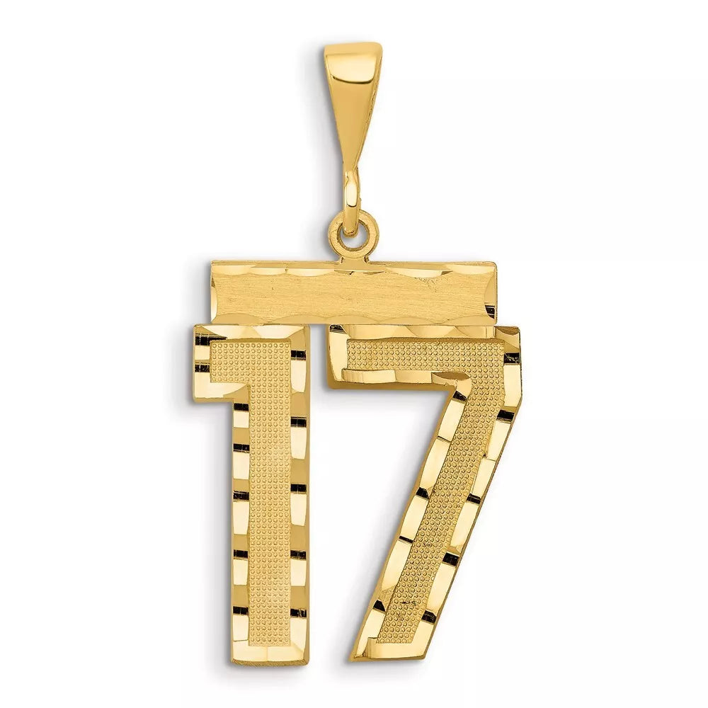 18K Gold Number Pendant