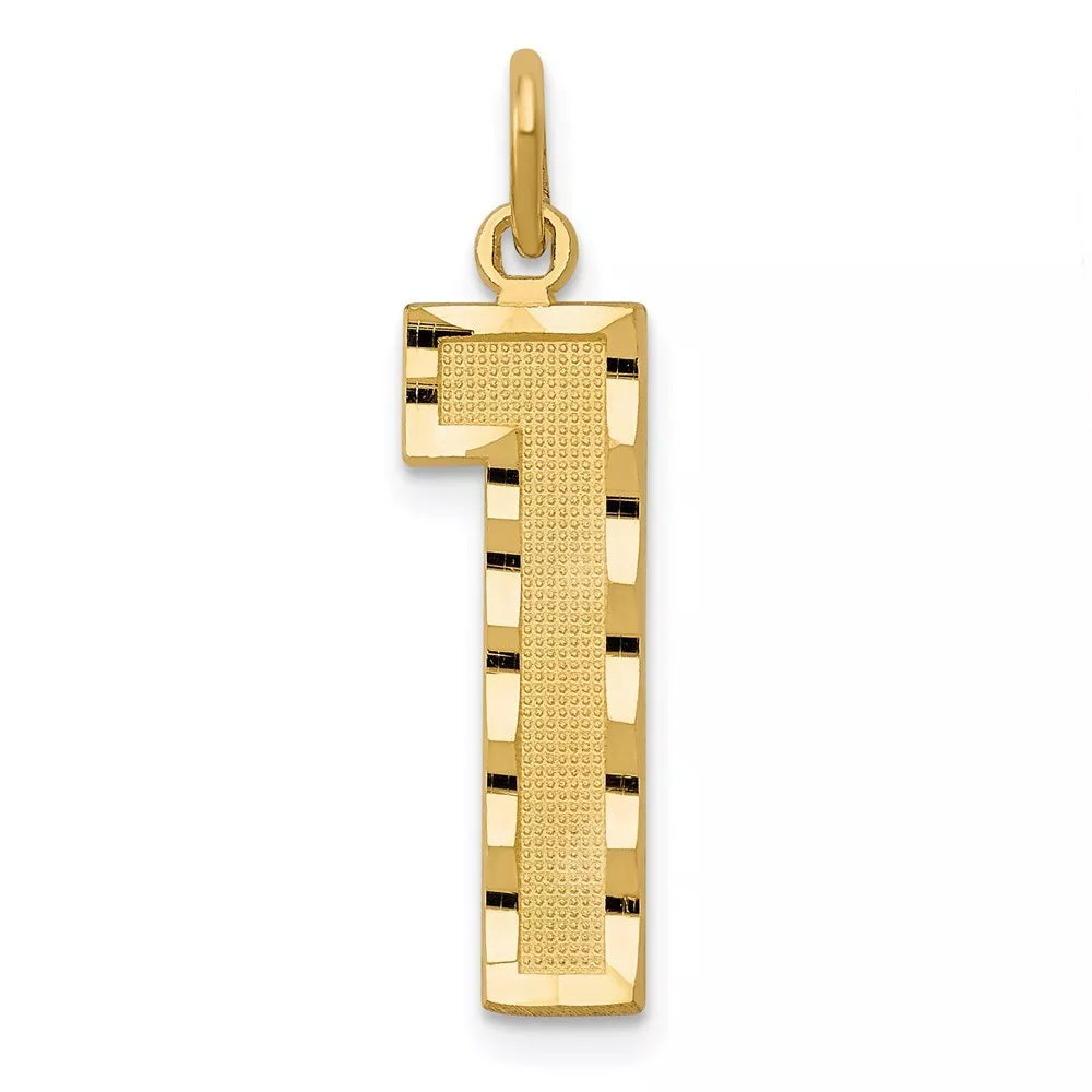 18K Gold Number Pendant