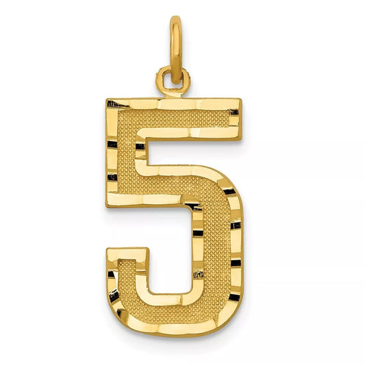 18K Gold Number Pendant