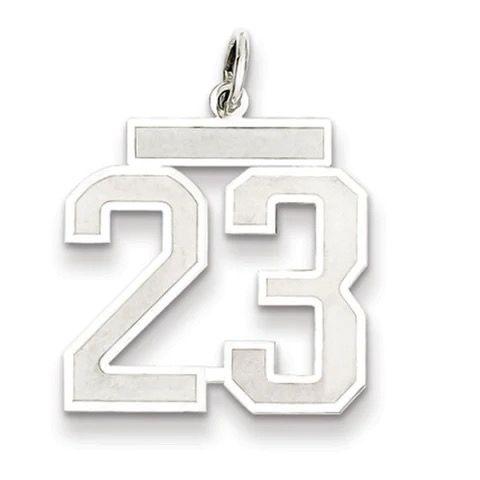 925 Sterling Silver Number Pendant and Chain